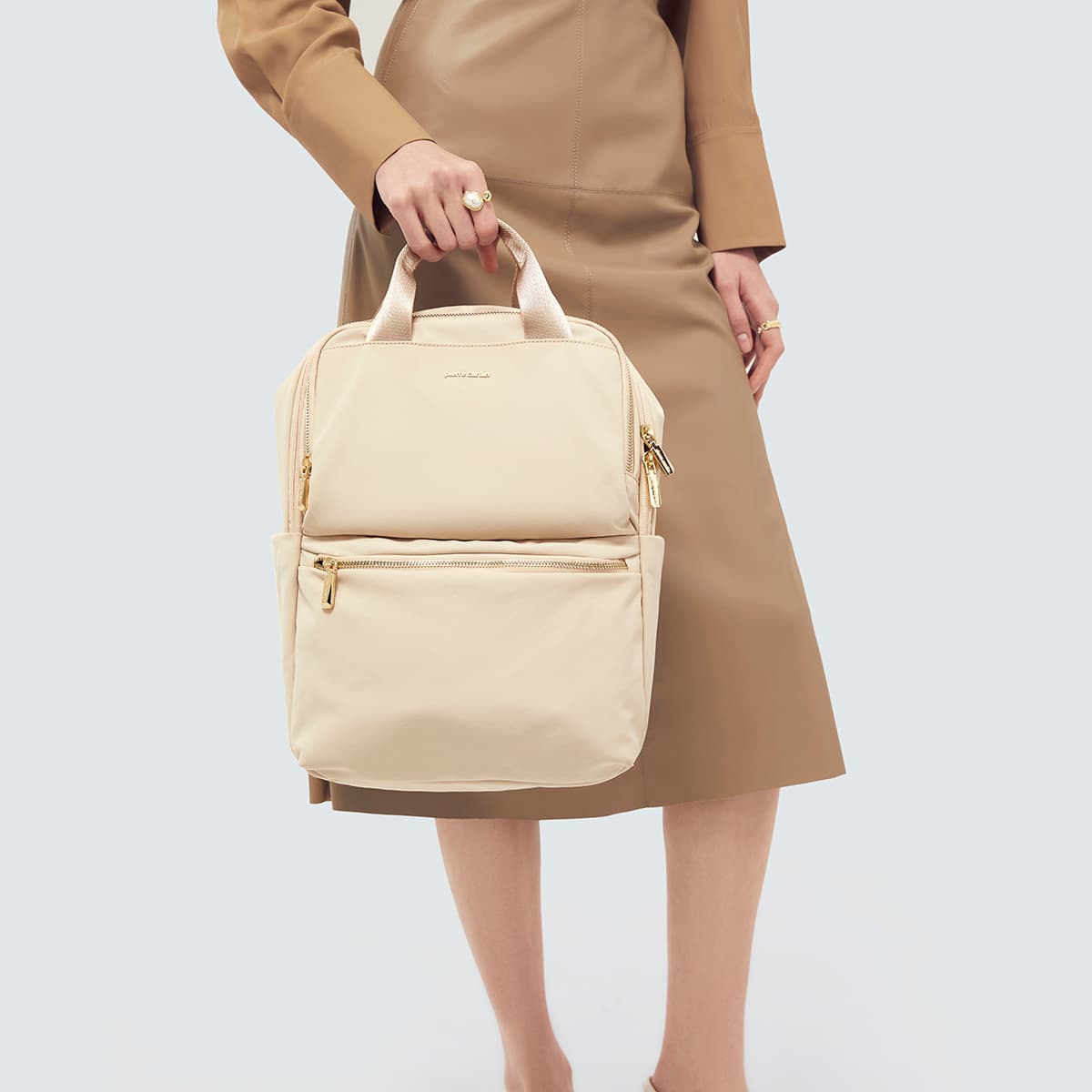 Рюкзак PIERRE CARDIN Ткань Рюкзак Женский Абрикос - изображение 4