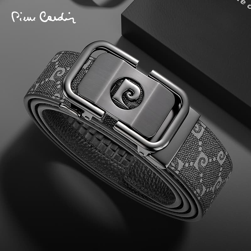 Ремень PIERRE CARDIN Ремни из коровьей кожи мужские черные ширина 3,5 см - изображение 5