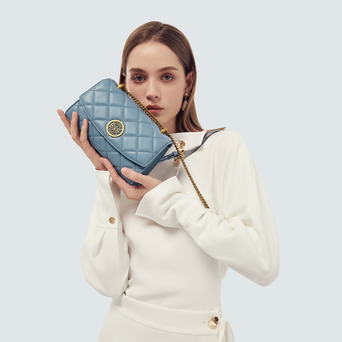 Сумка через плечо PIERRE CARDIN Коровья кожа Сумка Маленькая квадратная сумка Сумка через плечо Стандартная Женская Черная Синяя Зеленая - изображение 12