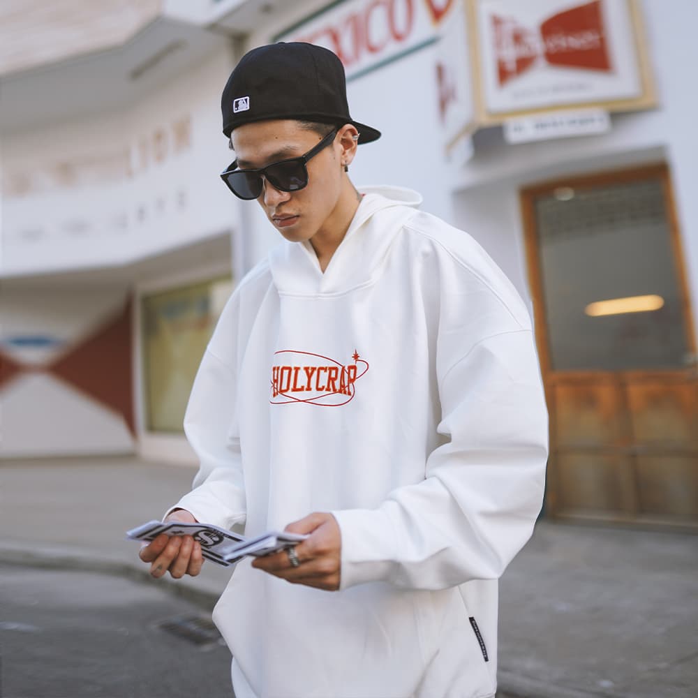 Худи Holycrap Logo Embroidered Hoodie White - изображение 8