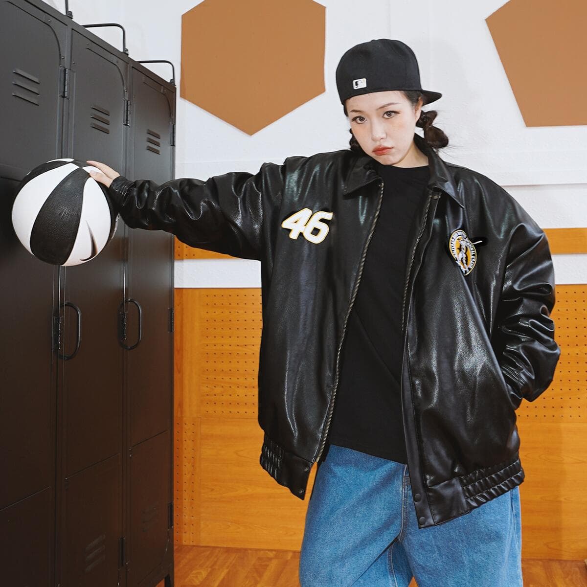 Кожаная куртки Holycrap Hip Hop Embroidered Jacket Black - изображение 4