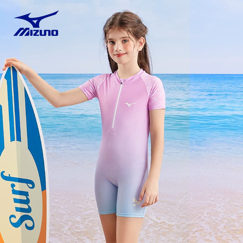 Mizuno Градиентный фиолетовый Русалка Стиль Kids Купальники - изображение 3