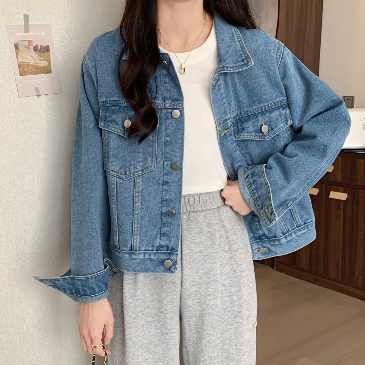 JEANSWEST Джинсовая куртка женская светло-синяя - изображение 4