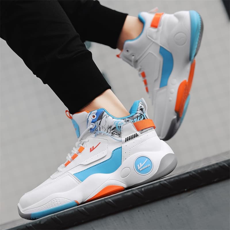 Кроссовки для баскетбола Warrior High-Top Basketball Sneakers White Blue Orange - изображение 8