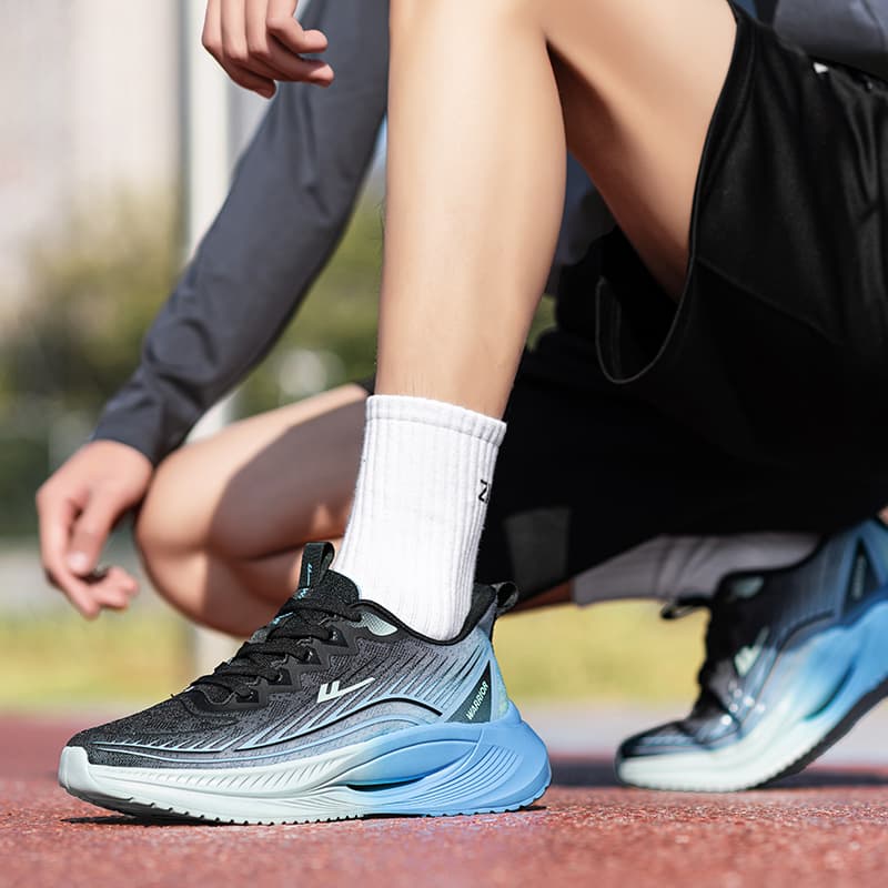 Кроссовки для бега WARRIOR Low Топ Бег на длинные дистанции Обувь Мужской Чёрно-синий - изображение 7