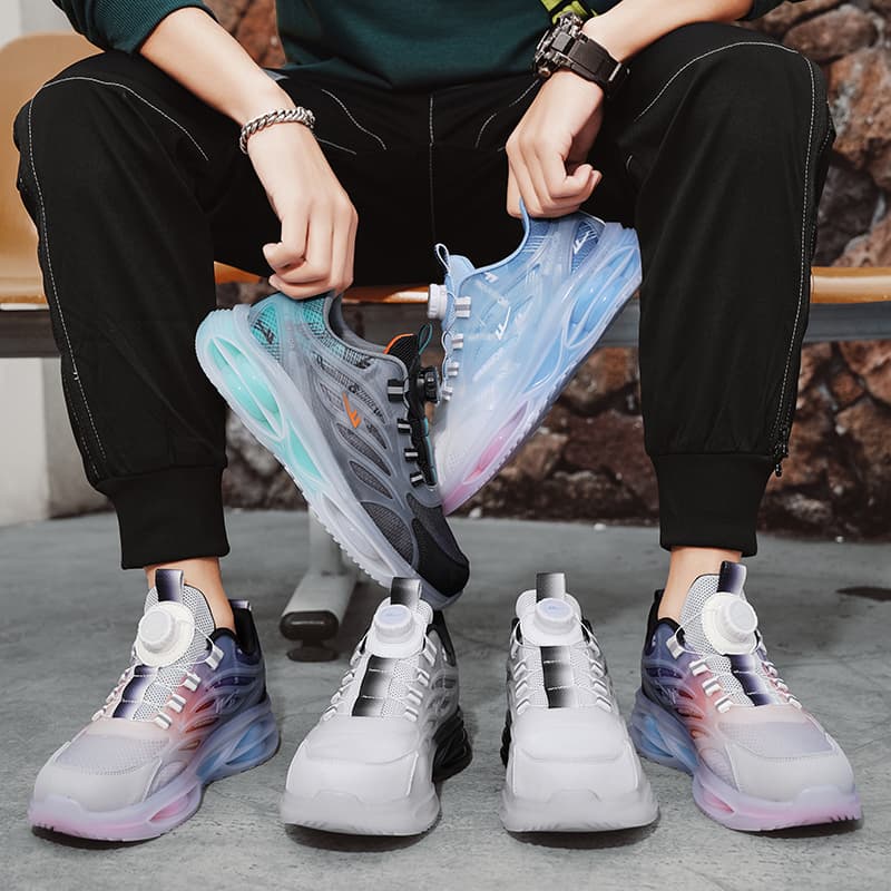 Кроссовки для бега Warrior Low Топ Беговые кроссовки Мужской Серый синий оранжевый - изображение 9