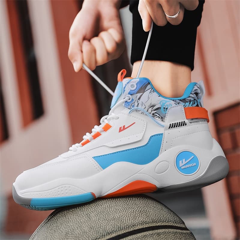 Кроссовки для баскетбола Warrior High-Top Basketball Sneakers White Blue Orange - изображение 6