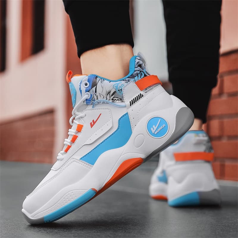 Кроссовки для баскетбола Warrior High-Top Basketball Sneakers White Blue Orange - изображение 9