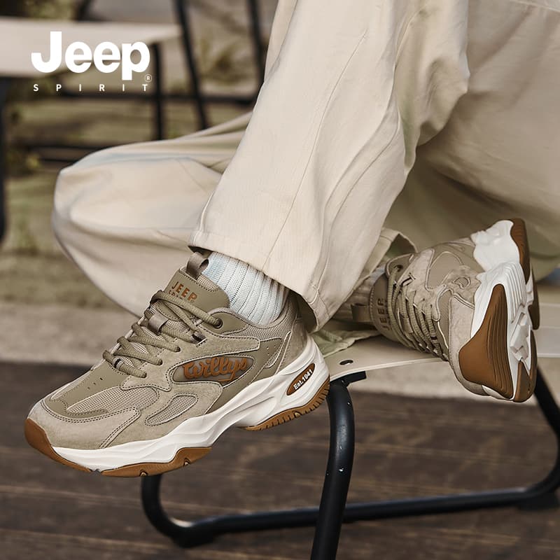 Кроссовки JEEP SPIRIT Износостойкие Дышащие Низкие Кроссовки с Толстой Подошвой Мужские Естественный Олень - изображение 9