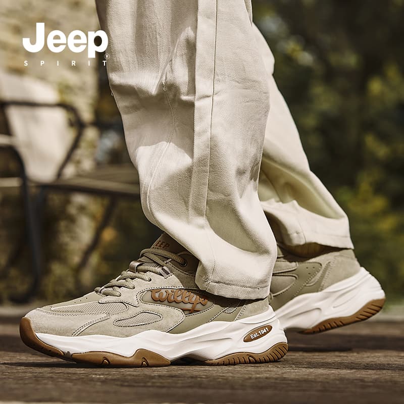 Кроссовки JEEP SPIRIT Износостойкие Дышащие Низкие Кроссовки с Толстой Подошвой Мужские Естественный Олень - изображение 14