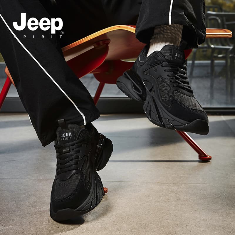 Кроссовки JEEP SPIRIT Darth Vader Устойчивый к истиранию Дышащие Увеличивающие высоту Низкие массивные кроссовки Мужские Черные - изображение 13