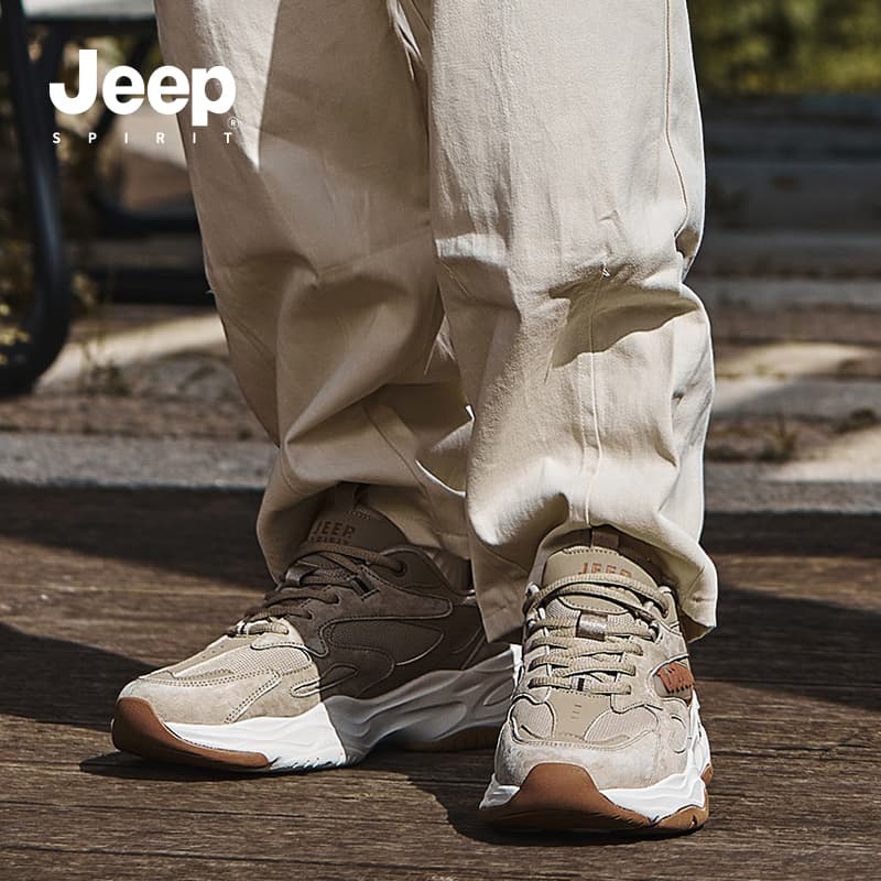 Кроссовки JEEP SPIRIT Износостойкие Дышащие Низкие Кроссовки с Толстой Подошвой Мужские Естественный Олень - изображение 10