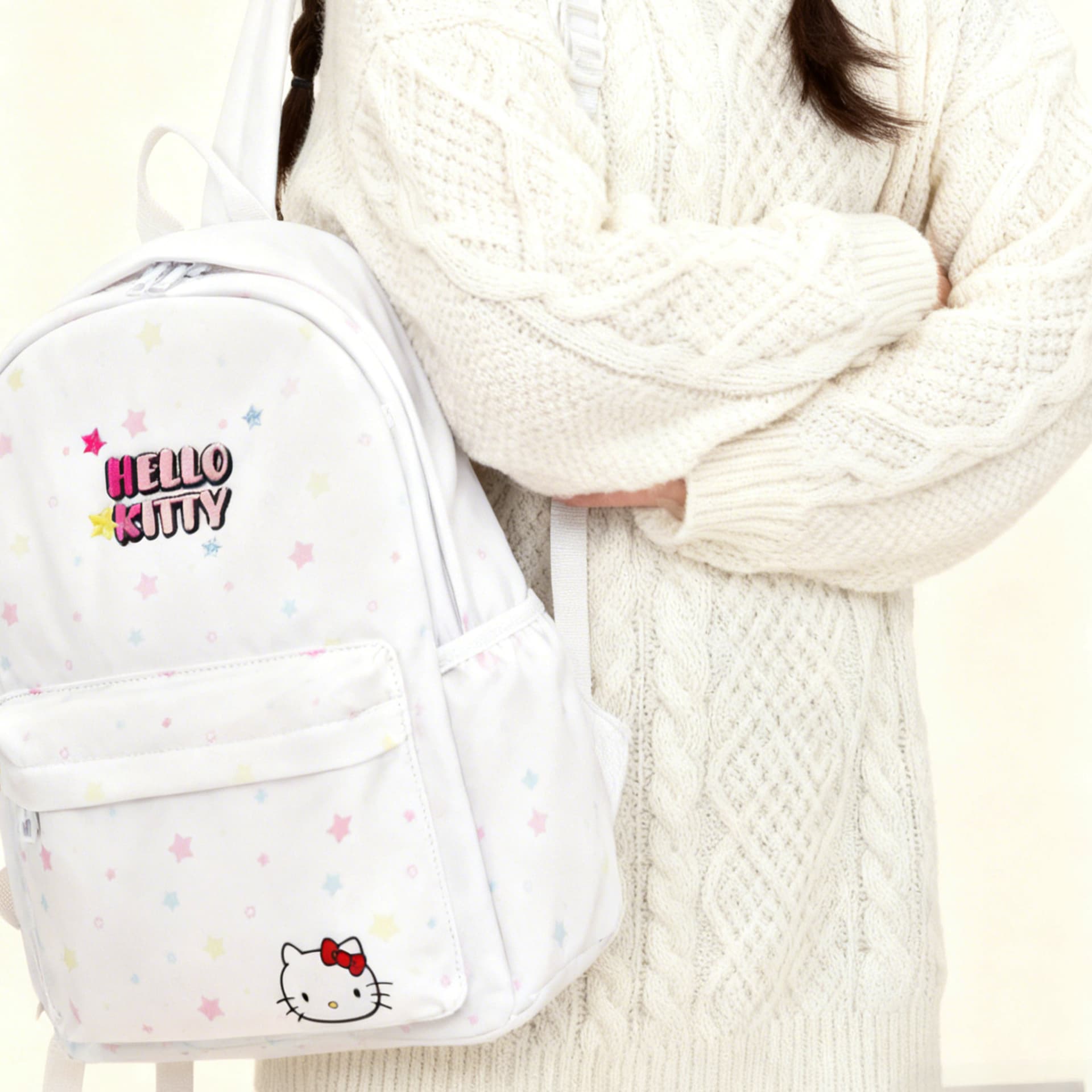 Рюкзак Sanrio Hello Kitty Полиэстеровый Рюкзак Женский Белый - изображение 7