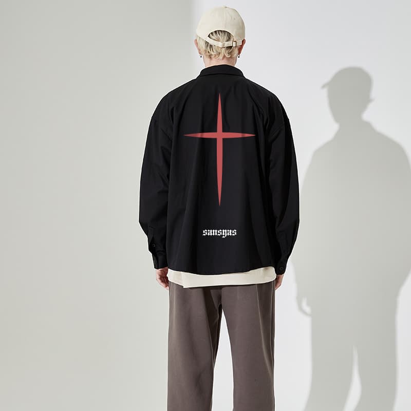 Рубашка Kimura Sansha Cross Letter Print Shirt - изображение 3