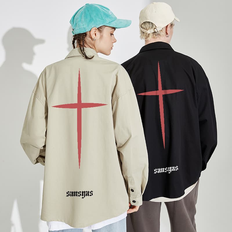 Рубашка Kimura Sansha Cross Letter Print Shirt - изображение 5