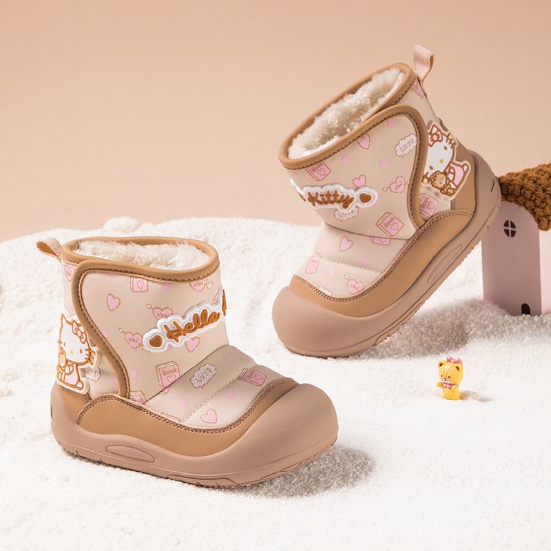 Sanrio Hello Kitty Универсальные удобные милые модные зимние ботинки с флисовой подкладкой утолщенные для мальчиков и девочек 3-7 лет - изображение 10