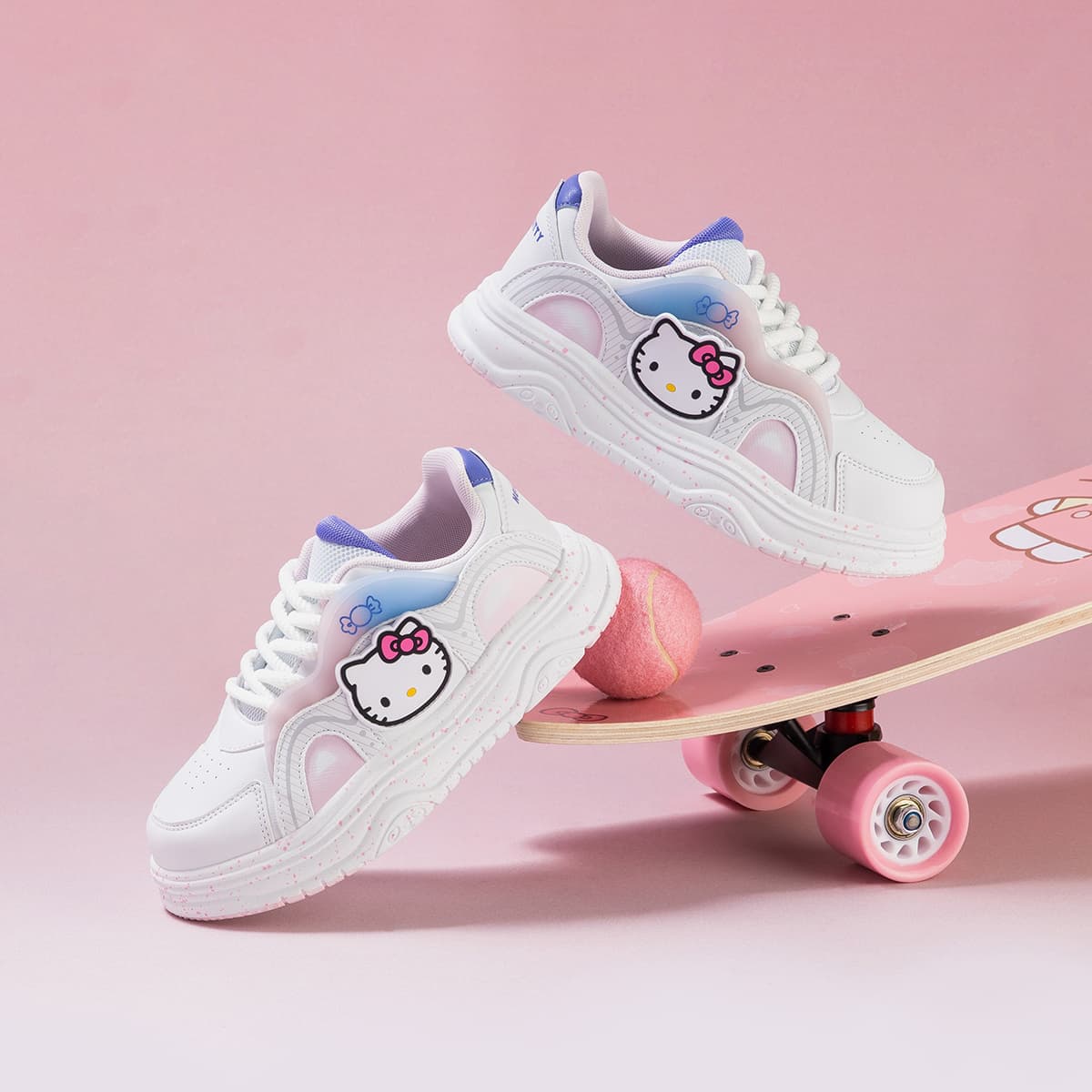 Кроссовки Санрио Hello Kitty Износостойкий Отскок Дышащий Легкий Амортизация Увеличение Высоты Низкий Топ - изображение 6