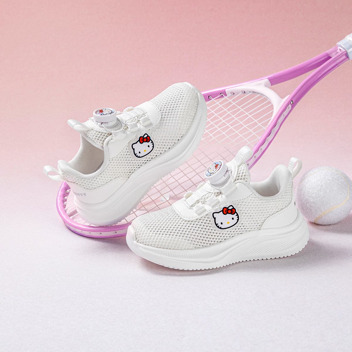 Кроссовки Sanrio Хелло Китти Дышащая сетка Ручка Модный Универсальный Повседневный Спорт Удобный на платформе Мультяшный Студенты Oтскок Увеличение роста Поддержка Износостойкий Легкий Амортизация Дышащий Противоскользящий Лоу-топы Детские беговые кроссовки Детский - изображение 4