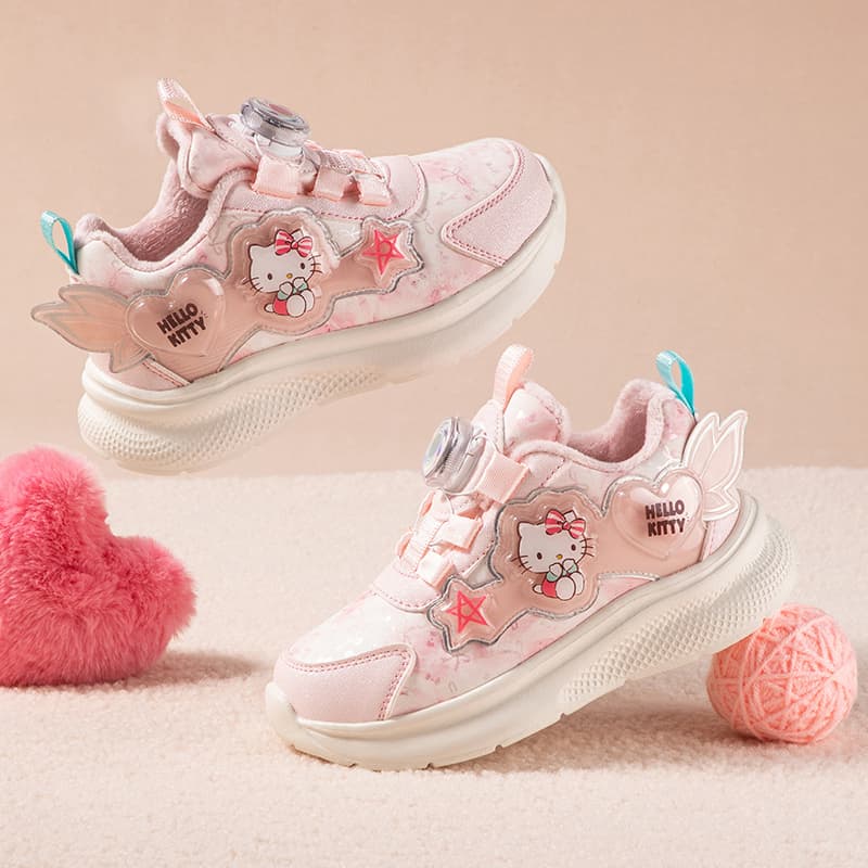 Кроссовки Sanrio Hello Kitty Утолщенная флисовая подкладка Милый и симпатичный Удобный Модный Повседневный Мультяшный Мальчики и девочки Амортизация Износостойкий Oтскок Легкий Термозащитный Баланс Лоу-топы Детские беговые кроссовки Подростки - изображение 9