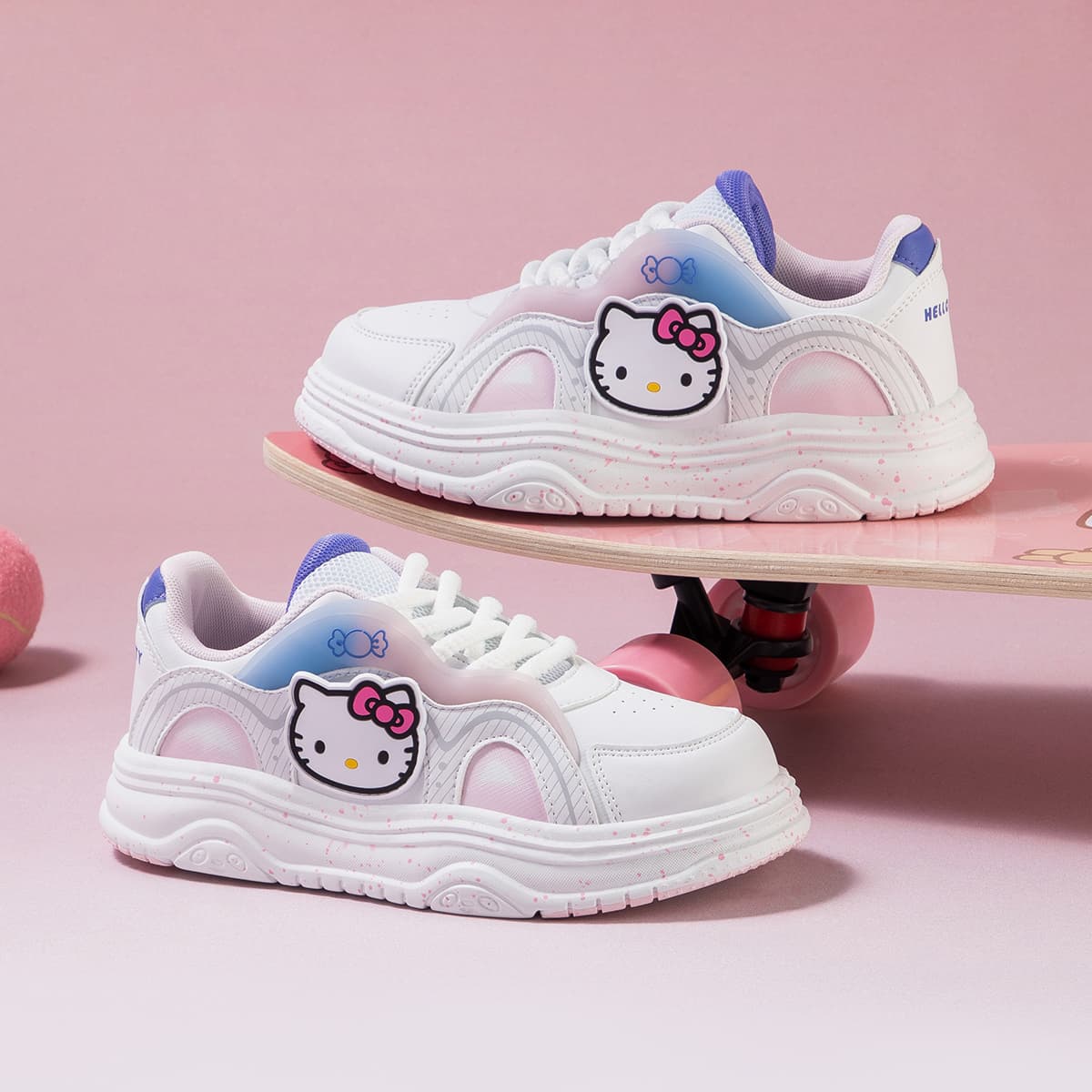 Кроссовки Санрио Hello Kitty Износостойкий Отскок Дышащий Легкий Амортизация Увеличение Высоты Низкий Топ - изображение 5