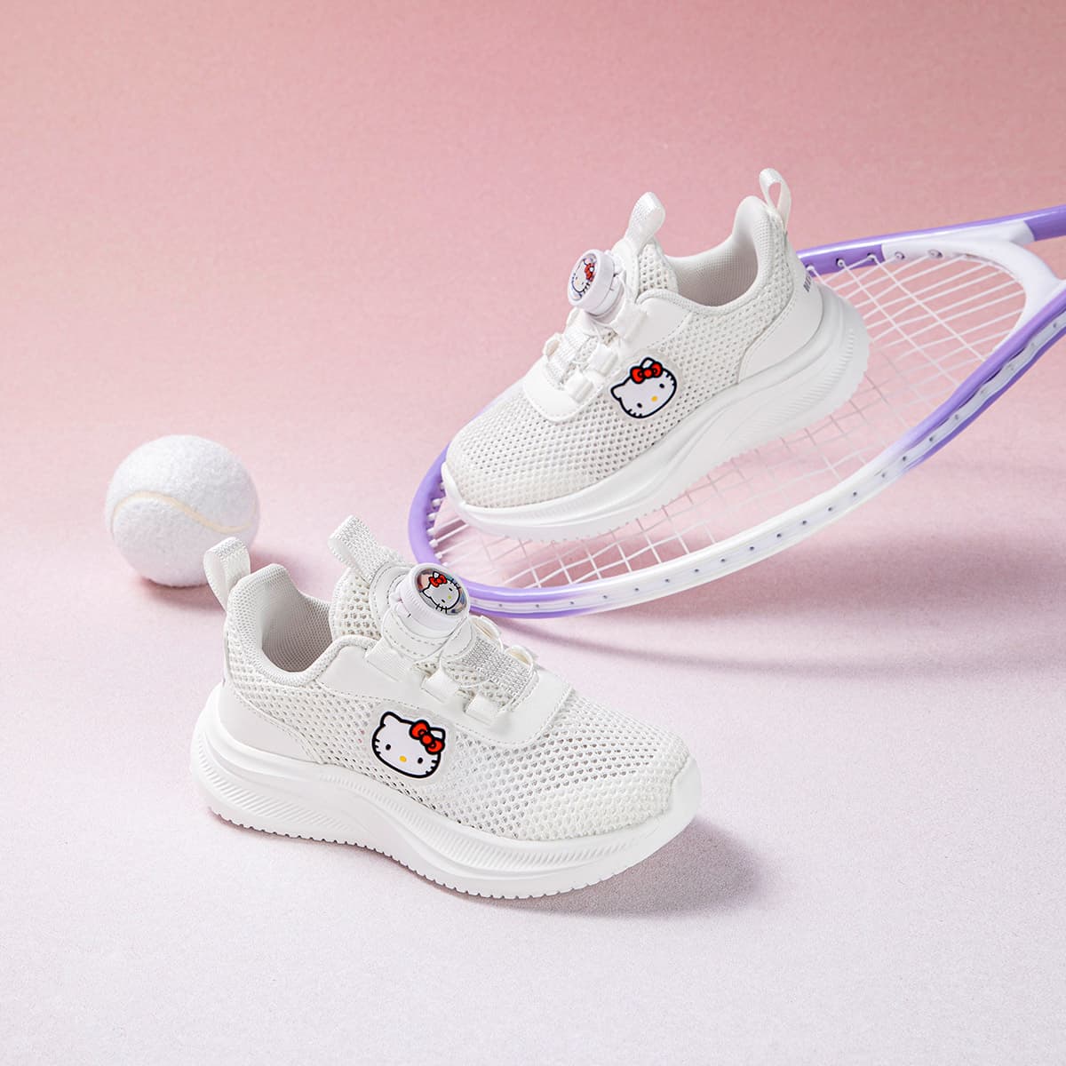 Кроссовки Sanrio Хелло Китти Дышащая сетка Ручка Модный Универсальный Повседневный Спорт Удобный на платформе Мультяшный Студенты Oтскок Увеличение роста Поддержка Износостойкий Легкий Амортизация Дышащий Противоскользящий Лоу-топы Детские беговые кроссовки Детский - изображение 6