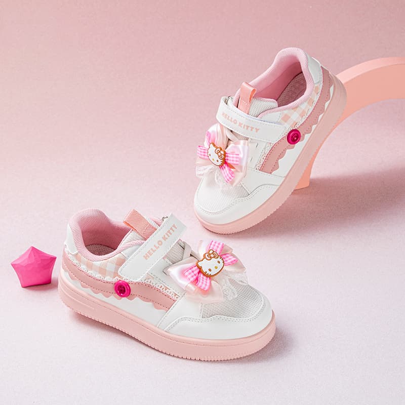 Кроссовки Sanrio Хелло Китти Бант Минималистичный Модный Повседневный Универсальный Мультяшный Милый Спорт Удобный Легкий Кампус Студенты Весна-Лето Амортизация Увеличение роста Износостойкий Дышащий Противоскользящий Лоу-топы Детский Скейтбординги Подростки - изображение 7