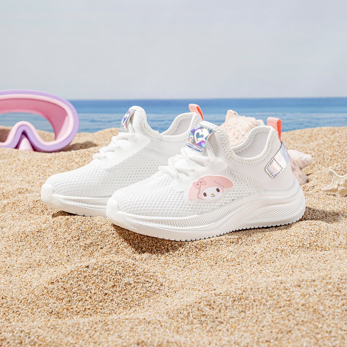 Кроссовки Sanrio Hello Kitty Слипоны с сетчатым верхом Повседневные удобные универсальные кроссовки для мальчиков и девочек Лоу-топы с амортизацией и противоскользящей подошвой - изображение 6