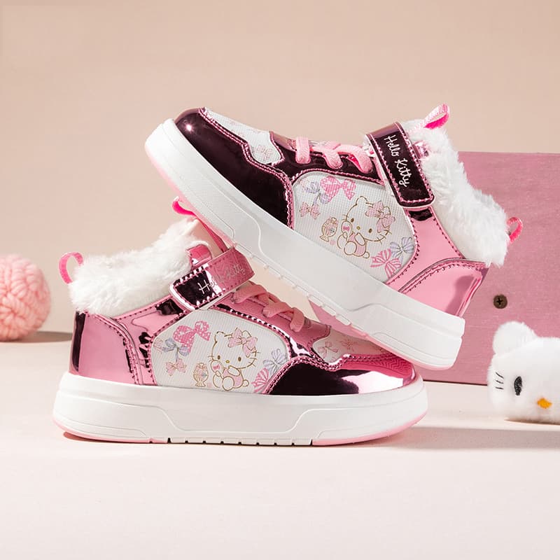 Кроссовки Sanrio Хелло Китти Модный Мультяшный Удобный Активный Милый Универсальный на платформе Термозащитный Увеличение роста Баланс Поддержка Хай-топы Детский Унисекс - изображение 6