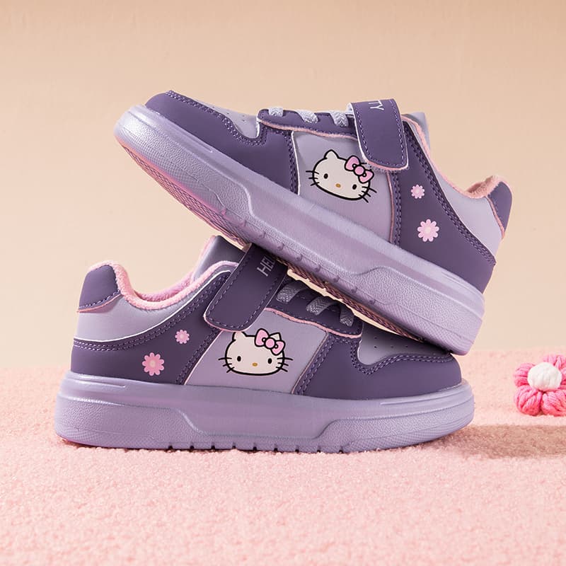 Кроссовки Sanrio Хелло Китти Универсальные милые мультяшные модные удобные белые кроссовки для детей и подростков Осень и зима С утеплителем Утолщенные износостойкие с отскоком легкие амортизирующие термозащитные баланс Лоу-топы Повседневная обувь для скейтборда - изображение 13