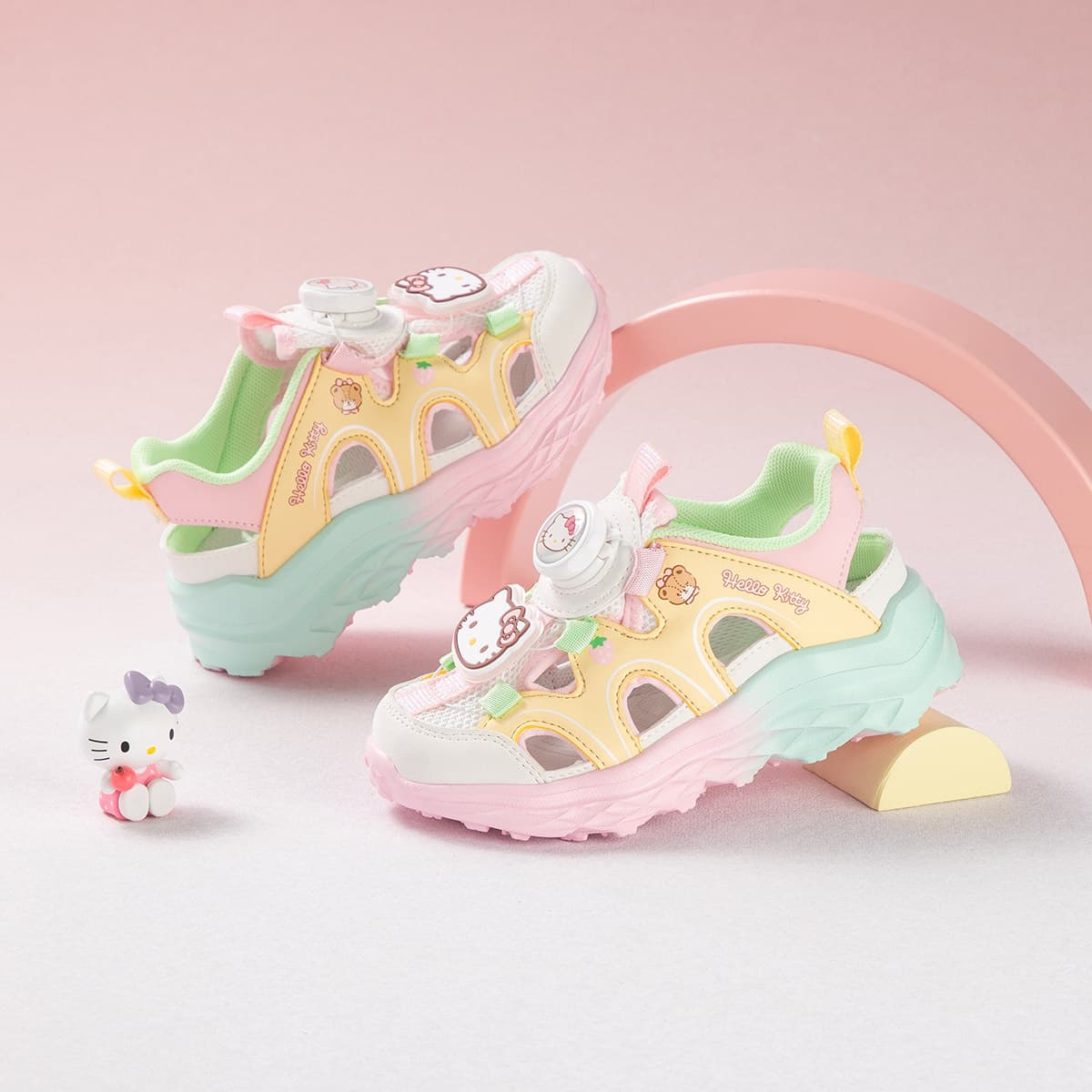 Санрио Hello Kitty Hello Kitty Отскок Увеличение Высоты Устойчивость к Износу Амортизация и Легкость Дышащий Низкий Верх - изображение 4