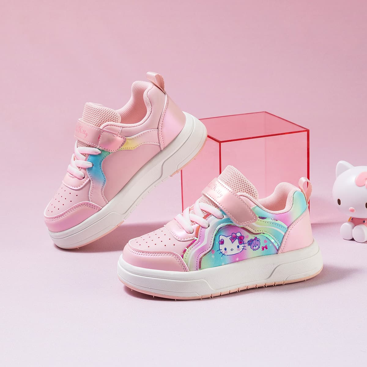 Кроссовки Sanrio Hello Kitty Повседневные универсальные лазерные кроссовки для мальчиков и девочек - изображение 5