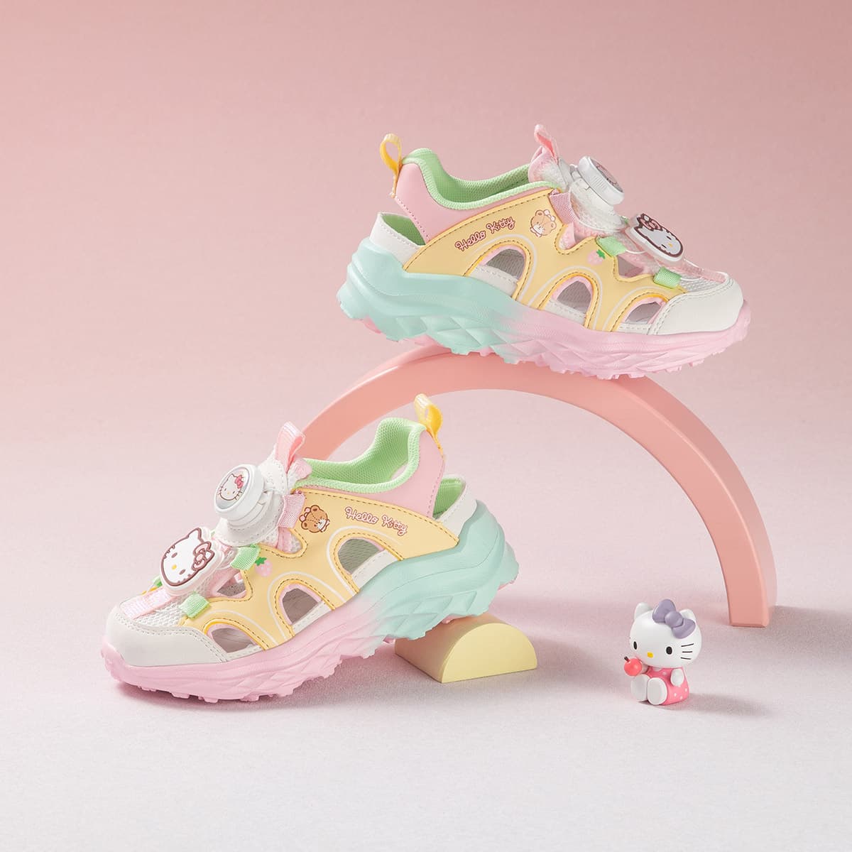 Санрио Hello Kitty Hello Kitty Отскок Увеличение Высоты Устойчивость к Износу Амортизация и Легкость Дышащий Низкий Верх - изображение 5