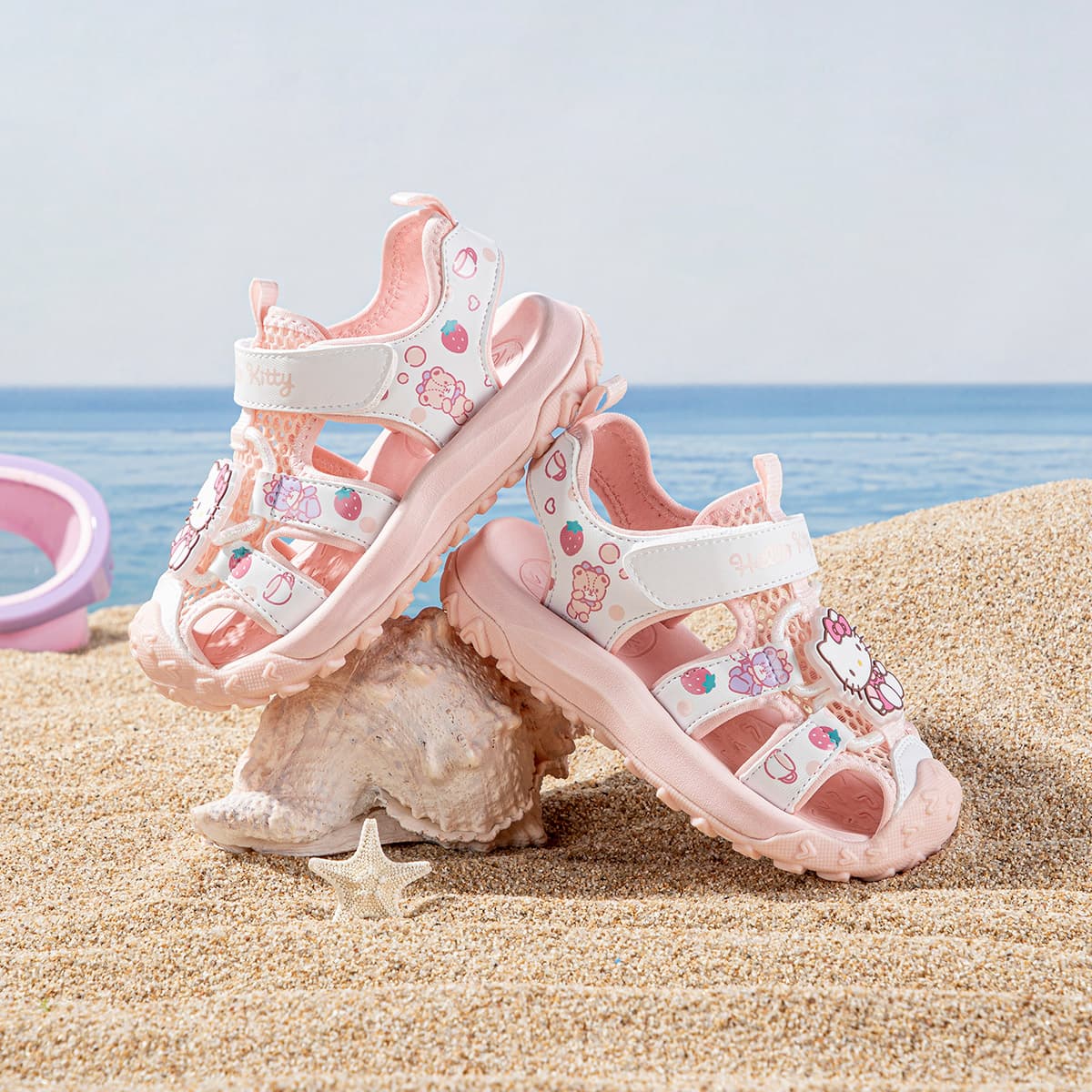 Сандалии Sanrio Hello Kitty Сетчатая модная повседневная обувь для мальчиков и девочек с амортизацией и дышащей сеткой - изображение 5