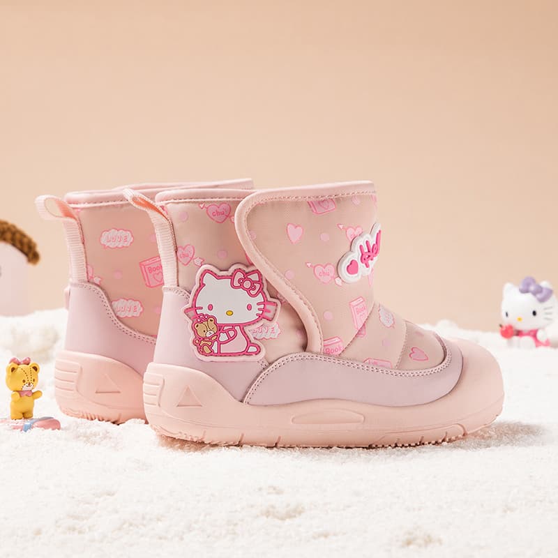 Sanrio Hello Kitty Универсальные удобные милые модные зимние ботинки с флисовой подкладкой утолщенные для мальчиков и девочек 3-7 лет - изображение 13