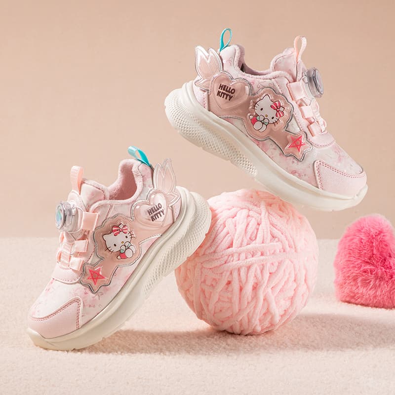 Кроссовки Sanrio Hello Kitty Утолщенная флисовая подкладка Милый и симпатичный Удобный Модный Повседневный Мультяшный Мальчики и девочки Амортизация Износостойкий Oтскок Легкий Термозащитный Баланс Лоу-топы Детские беговые кроссовки Подростки - изображение 10