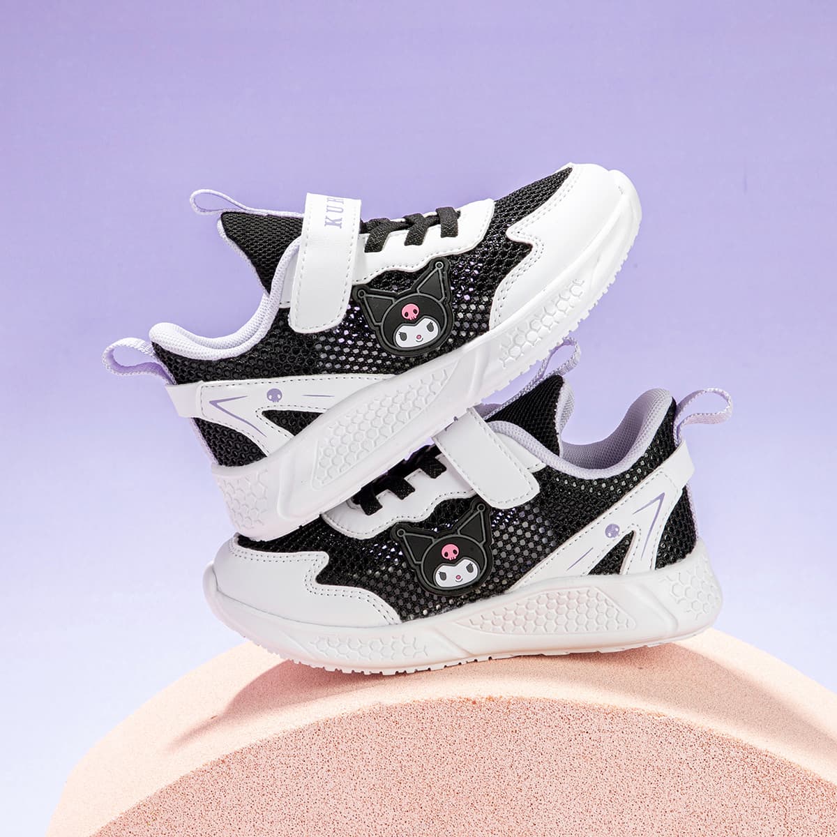 Кроссовки Sanrio x Kuromi Куроми Дышащая сетка Модный мультяшный рисунок Универсальные спортивные кроссовки Повседневные удобные Детские беговые кроссовки - изображение 5
