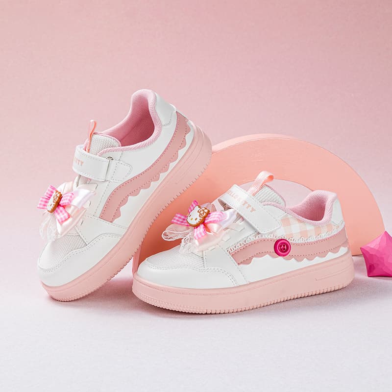 Кроссовки Sanrio Хелло Китти Бант Минималистичный Модный Повседневный Универсальный Мультяшный Милый Спорт Удобный Легкий Кампус Студенты Весна-Лето Амортизация Увеличение роста Износостойкий Дышащий Противоскользящий Лоу-топы Детский Скейтбординги Подростки - изображение 5