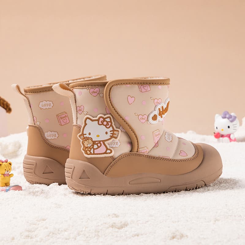 Sanrio Hello Kitty Универсальные удобные милые модные зимние ботинки с флисовой подкладкой утолщенные для мальчиков и девочек 3-7 лет - изображение 9