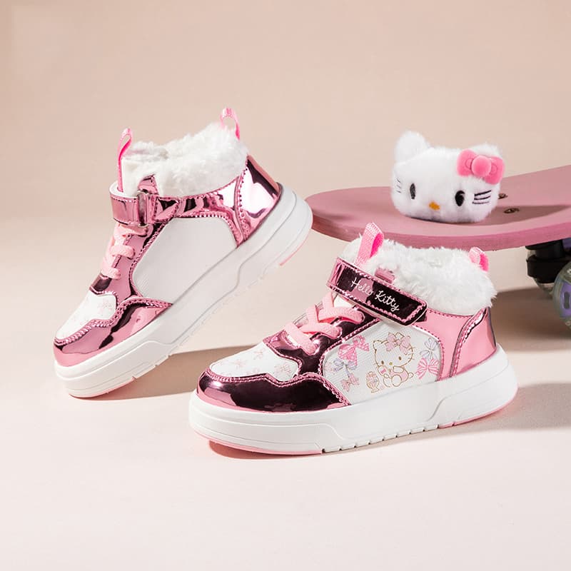 Кроссовки Sanrio Хелло Китти Модный Мультяшный Удобный Активный Милый Универсальный на платформе Термозащитный Увеличение роста Баланс Поддержка Хай-топы Детский Унисекс - изображение 5