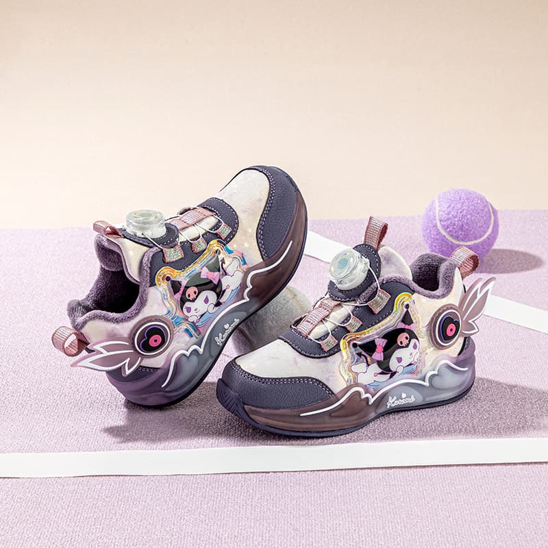 Кроссовки Sanrio x Куроми Мягкий отскок Модный Минималистичный Милый Мультяшный Универсальный Повседневный Спорт & Фитнес С утеплителем Утолщенный Осень и зима Износостойкий Oтскок Легкий Амортизация Термозащитный Баланс Лоу-топы Детские беговые кроссовки - изображение 5