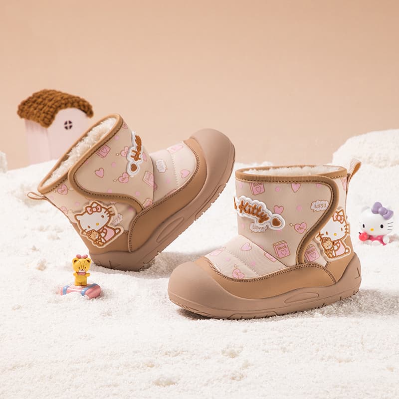 Sanrio Hello Kitty Универсальные удобные милые модные зимние ботинки с флисовой подкладкой утолщенные для мальчиков и девочек 3-7 лет - изображение 7