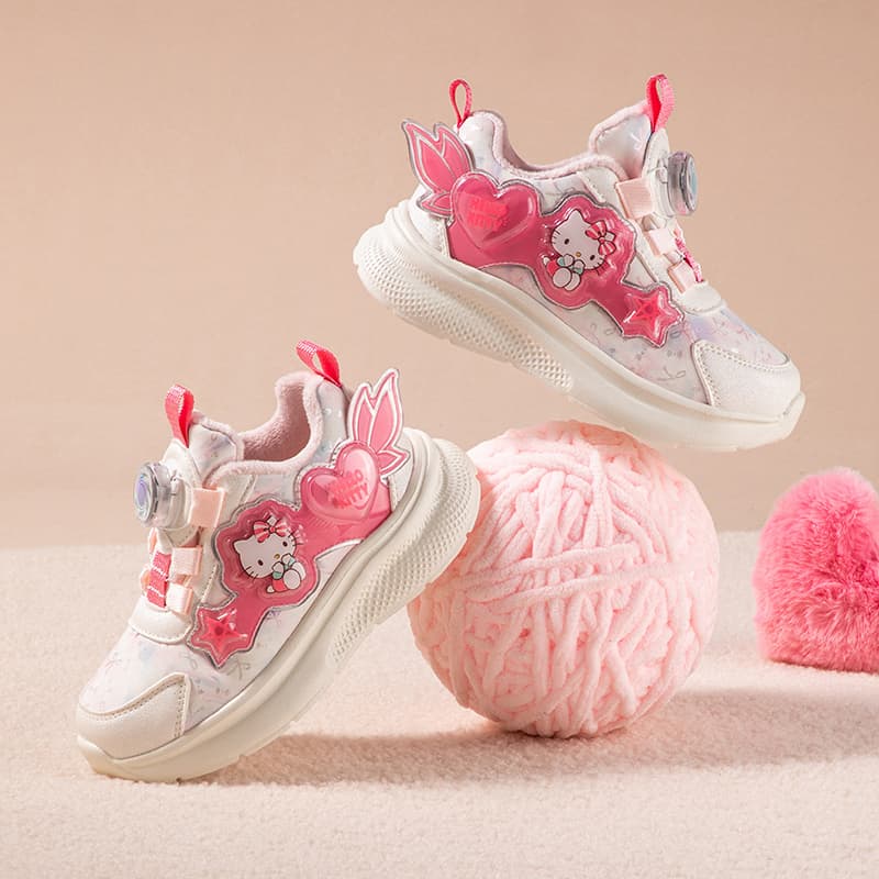 Кроссовки Sanrio Hello Kitty Утолщенная флисовая подкладка Милый и симпатичный Удобный Модный Повседневный Мультяшный Мальчики и девочки Амортизация Износостойкий Oтскок Легкий Термозащитный Баланс Лоу-топы Детские беговые кроссовки Подростки - изображение 14