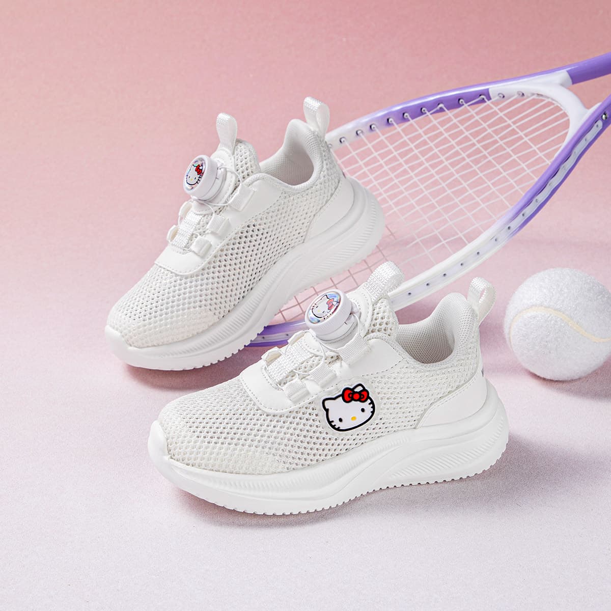 Кроссовки Sanrio Хелло Китти Дышащая сетка Ручка Модный Универсальный Повседневный Спорт Удобный на платформе Мультяшный Студенты Oтскок Увеличение роста Поддержка Износостойкий Легкий Амортизация Дышащий Противоскользящий Лоу-топы Детские беговые кроссовки Детский - изображение 5