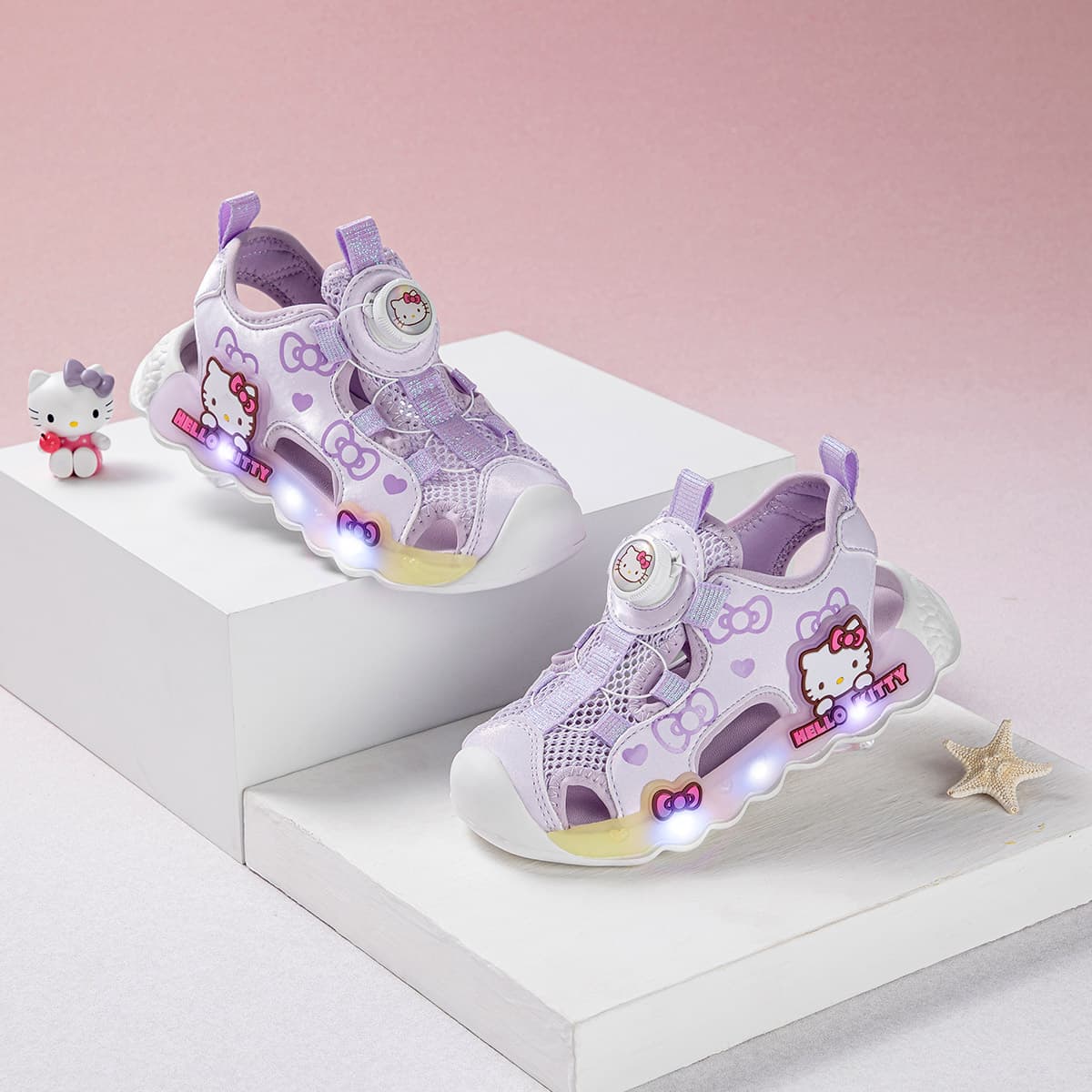 Сандалии Sanrio Hello Kitty Модные дышащие светящиеся туфли с мягкой подошвой для детей 3-7 лет - изображение 4