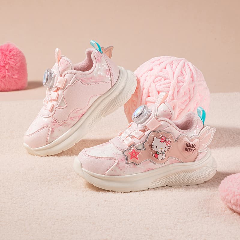 Кроссовки Sanrio Hello Kitty Утолщенная флисовая подкладка Милый и симпатичный Удобный Модный Повседневный Мультяшный Мальчики и девочки Амортизация Износостойкий Oтскок Легкий Термозащитный Баланс Лоу-топы Детские беговые кроссовки Подростки - изображение 8