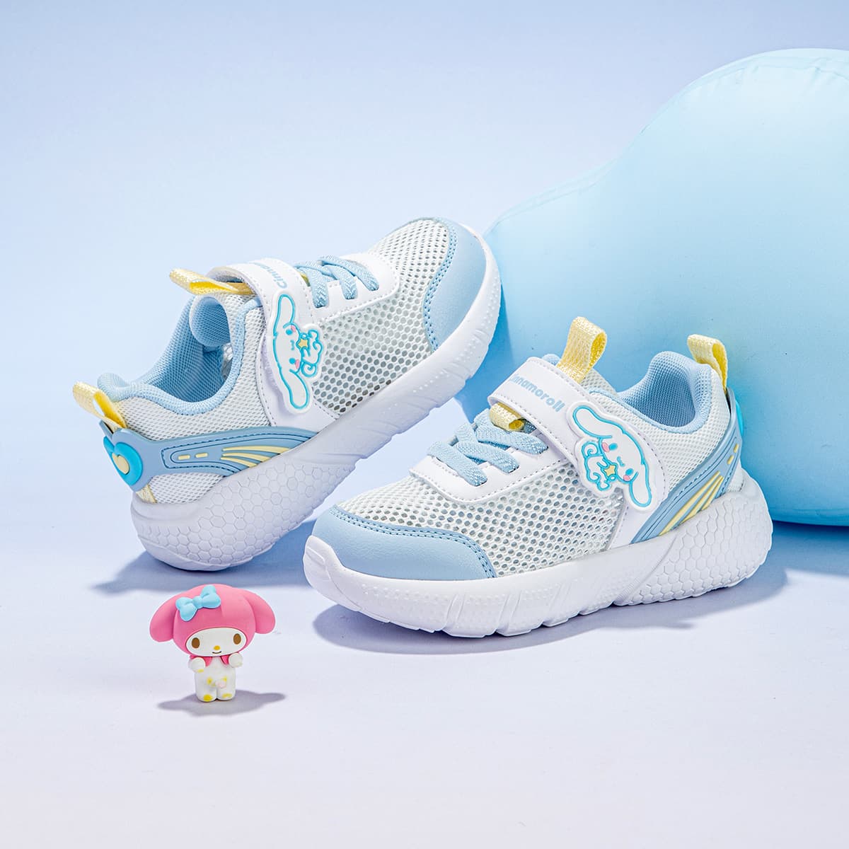Кроссовки Sanrio x Cinnamoroll Спортивные кроссовки для детей с сетчатым верхом, универсальные, удобные, легкие, с амортизацией и противоскользящей подошвой - изображение 4