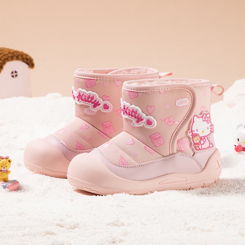 Sanrio Hello Kitty Универсальные удобные милые модные зимние ботинки с флисовой подкладкой утолщенные для мальчиков и девочек 3-7 лет - изображение 12