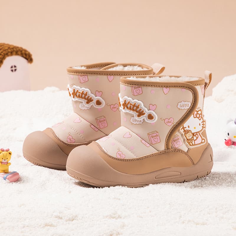 Sanrio Hello Kitty Универсальные удобные милые модные зимние ботинки с флисовой подкладкой утолщенные для мальчиков и девочек 3-7 лет - изображение 8