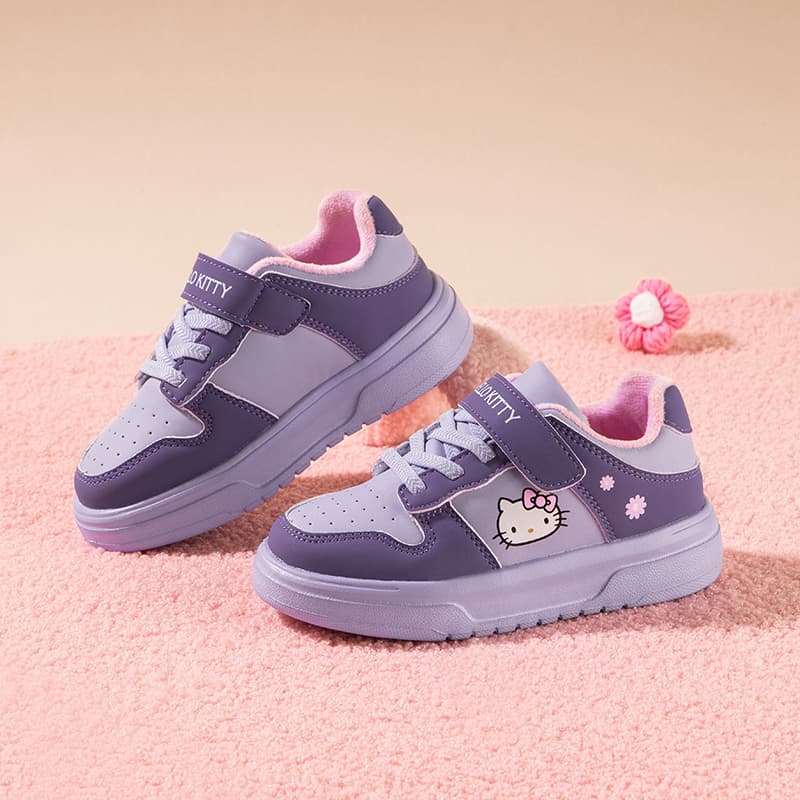 Кроссовки Sanrio Хелло Китти Универсальные милые мультяшные модные удобные белые кроссовки для детей и подростков Осень и зима С утеплителем Утолщенные износостойкие с отскоком легкие амортизирующие термозащитные баланс Лоу-топы Повседневная обувь для скейтборда - изображение 12