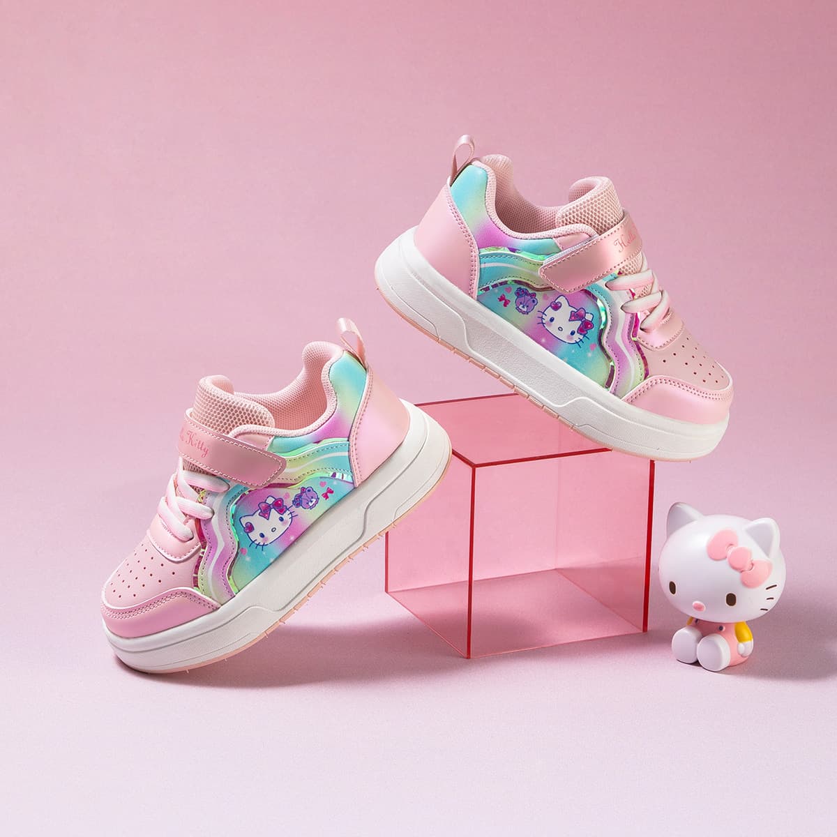 Кроссовки Sanrio Hello Kitty Повседневные универсальные лазерные кроссовки для мальчиков и девочек - изображение 6